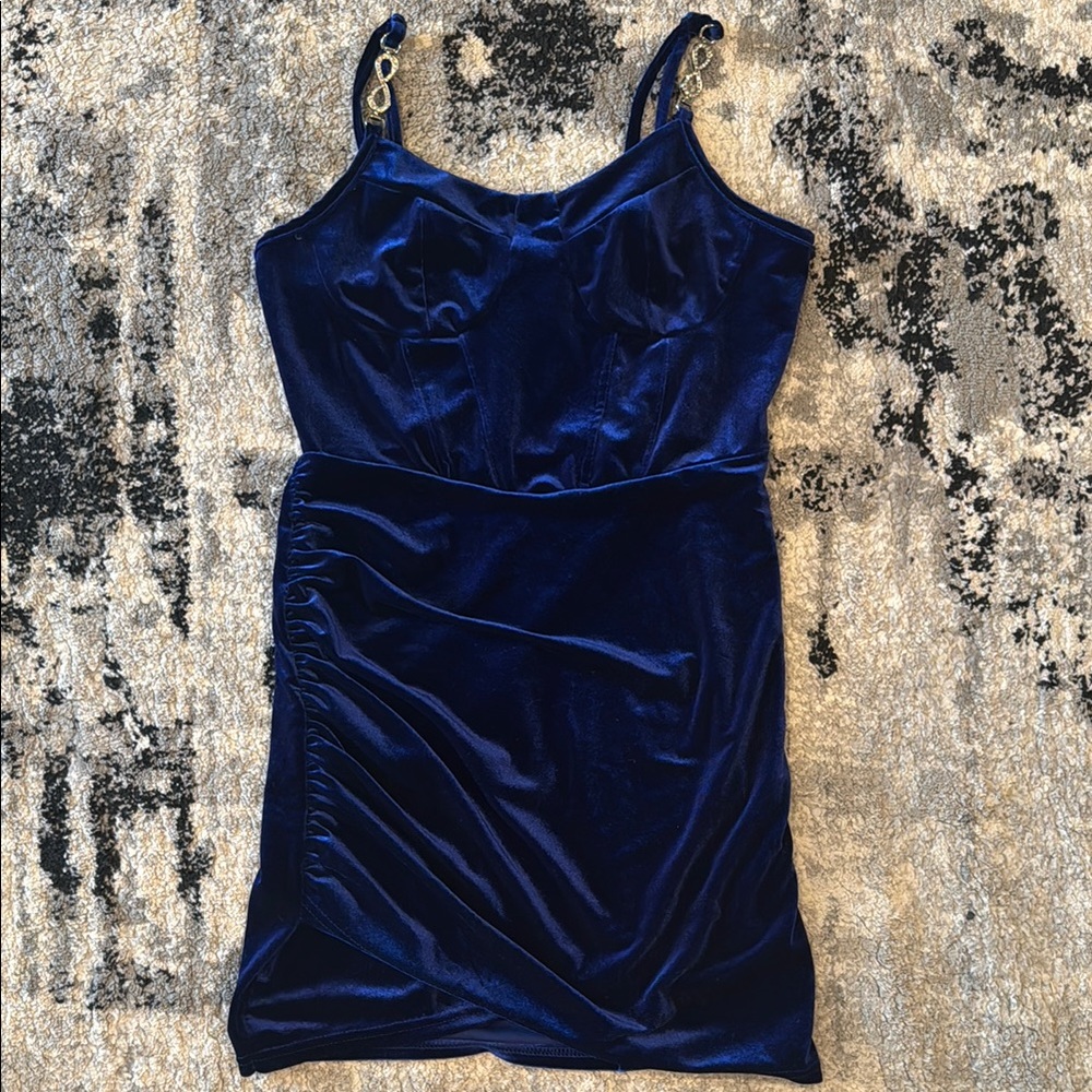 Blue Velvet Dress